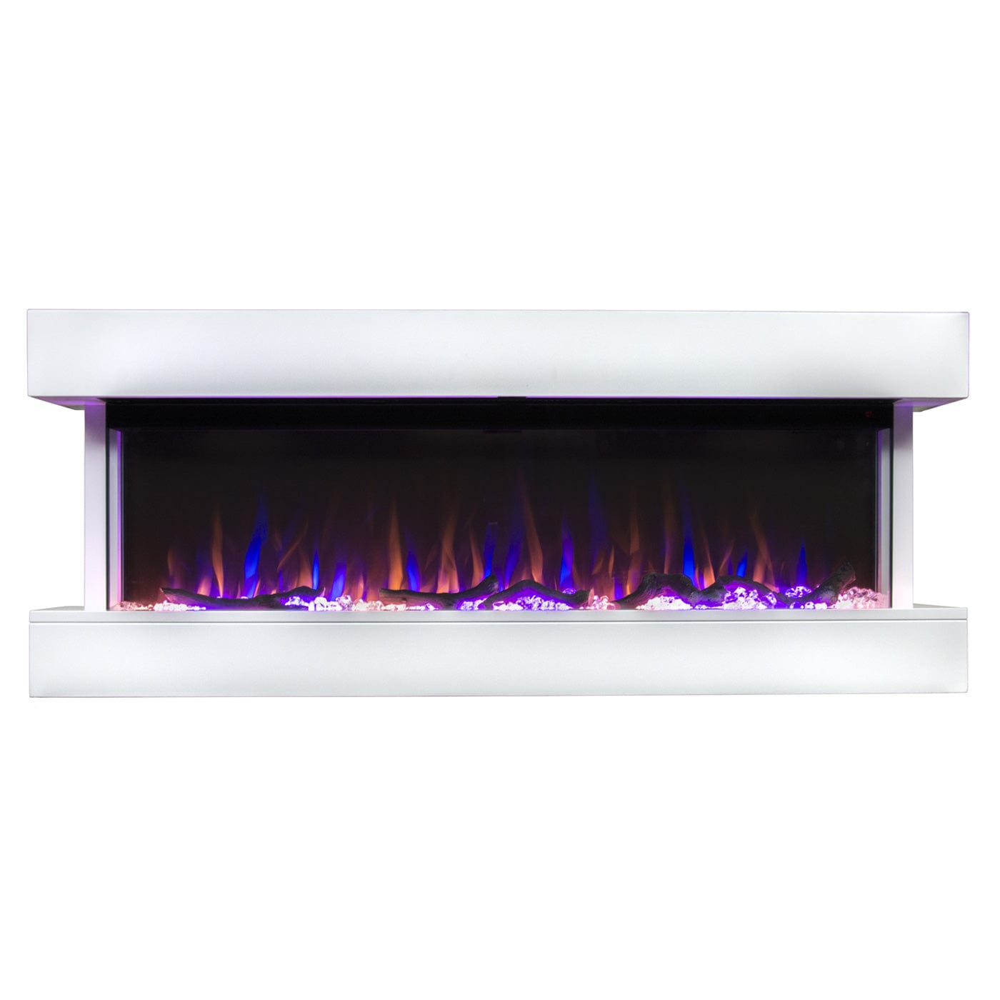 Front view of the Touchstone 3 sided Chesmont Wall Mount Electric Fireplace