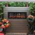 Sideline Outdoor/Indoor 80017 Wall Mounted Electric Fireplace pictured in an outdoor setting.