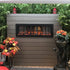 	Sideline Outdoor/Indoor 80017 50 inch Wall Mounted Electric Fireplace pictured in an outdoor setting.