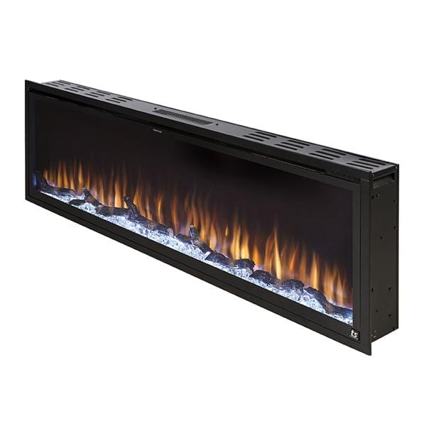 Touchstone Sideline Elite Electric Fireplace on an  angle to see the depth of the wall insert