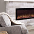 	Sideline Elite Smart 80042  WiFi-Enabled Recessed Electric Fireplace on a brick wall.