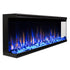 Touchstone Sideline Infinity 50 3-sided electric fireplace 80045 shown with blue flame