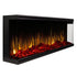 Touchstone Sideline Infinity 60 3-sided smart electric fireplace 80046 orange flames on angle
