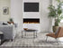 Touchstone Sideline Infinity 3 sided electric fireplace in a modern living room front view